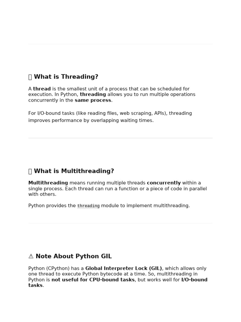 Threading and Multithreading | PDF | Thread (Computing) | Computing ...