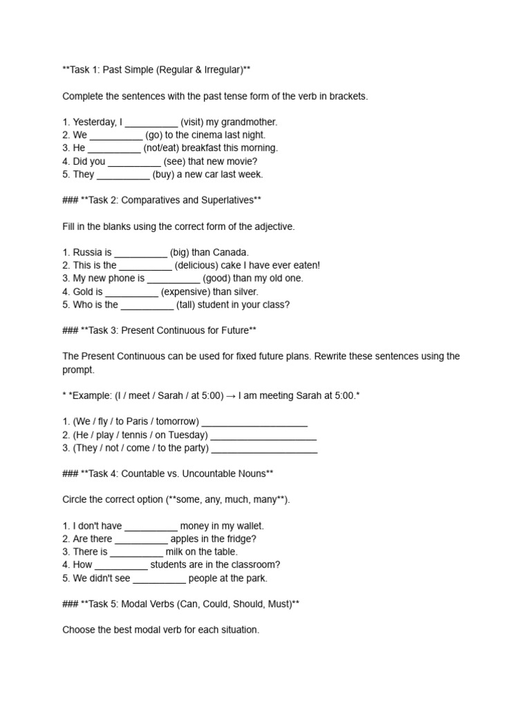 A2 Tasks | PDF