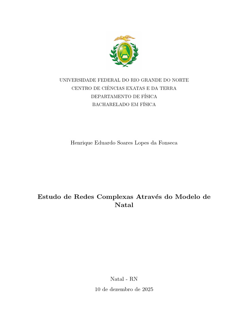 Estudo de Redes Complexas Atraves Do Modelo de Natal | PDF | Teoria dos ...