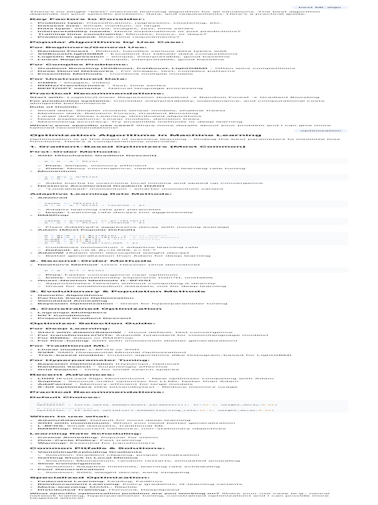 Choosing the Best Machine Learning Algorithm | PDF | Mathematical ...