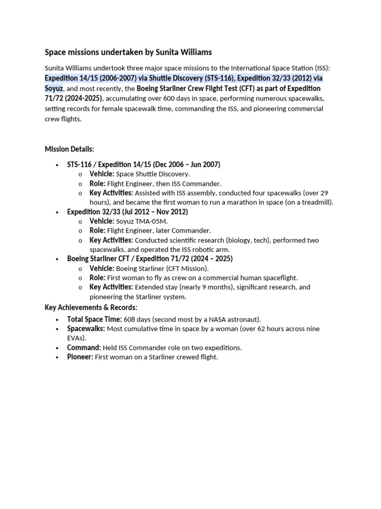 Space Missions (22) | PDF