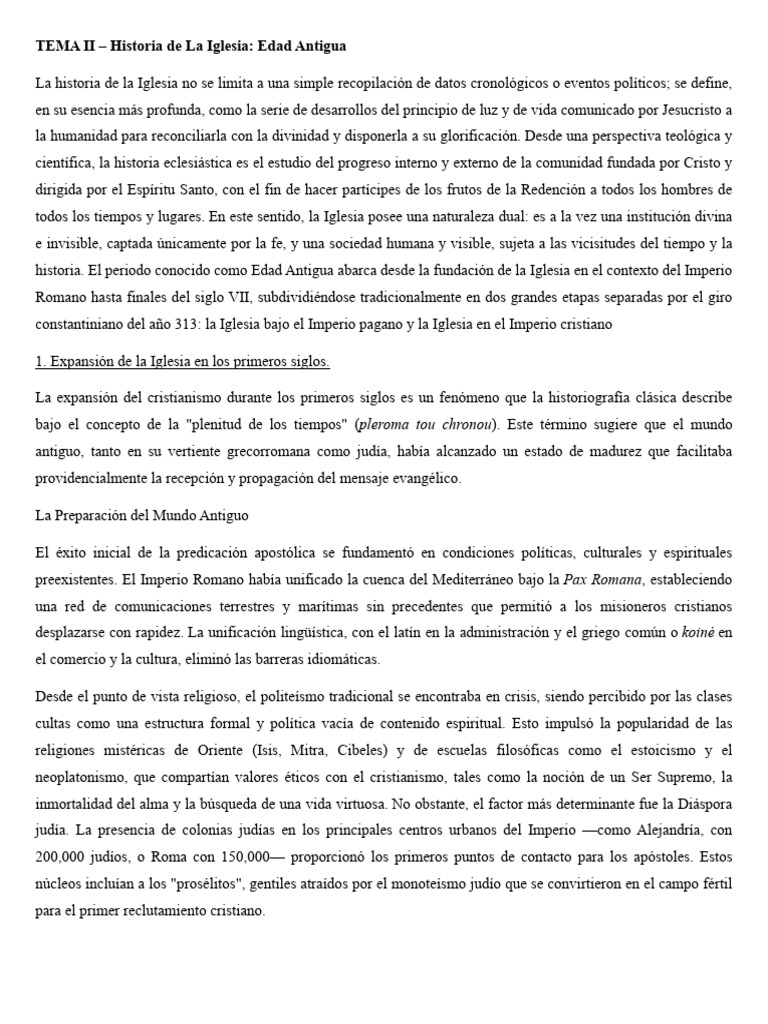 Tema II - Historia de La Iglesia - Edad Antigua | PDF | Pablo el apóstol