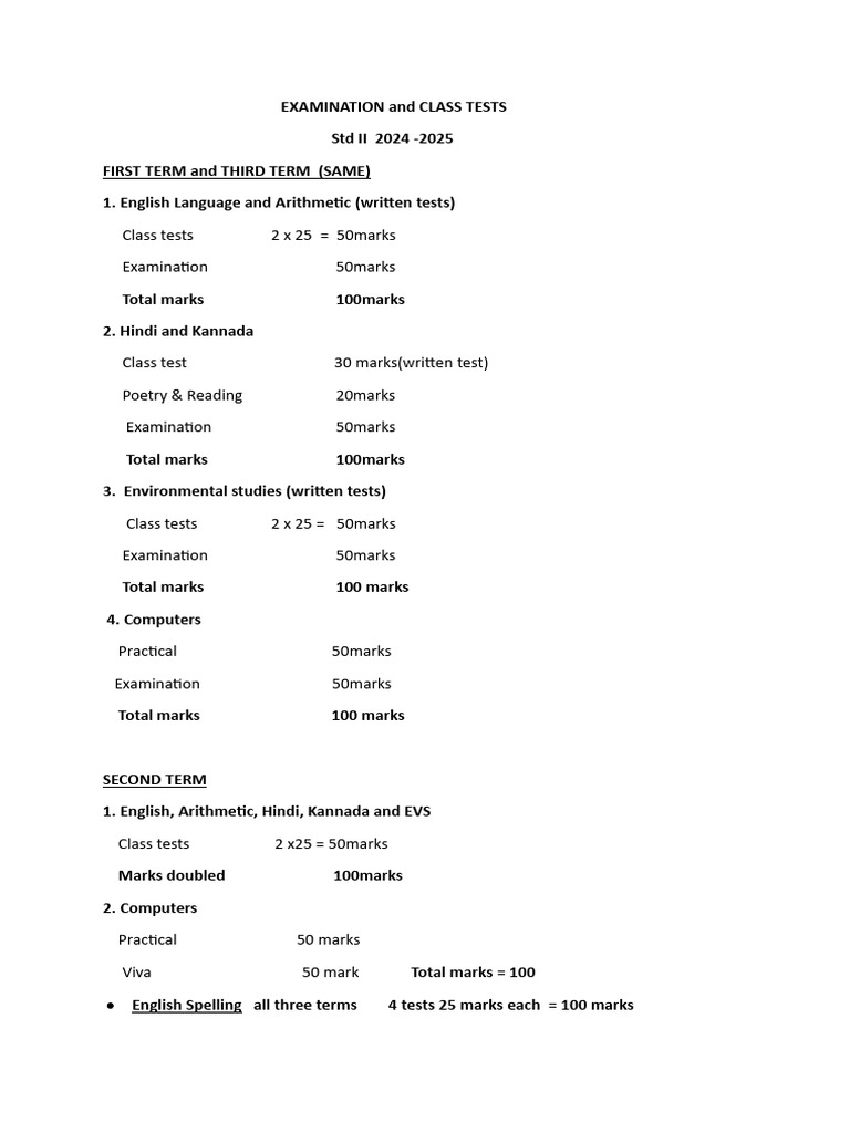 Examination and Class Tests 2 | PDF