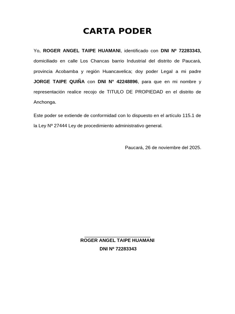 Carta Poder | PDF