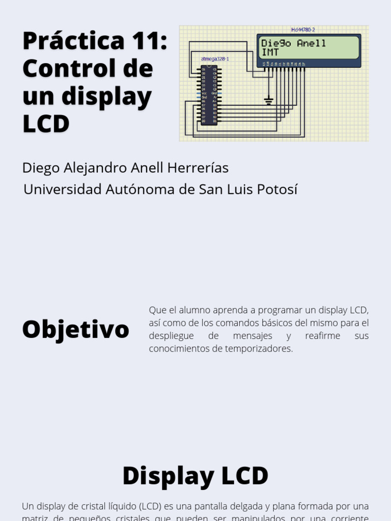 Práctica 11 Control de Un Display LCD-1 | PDF
