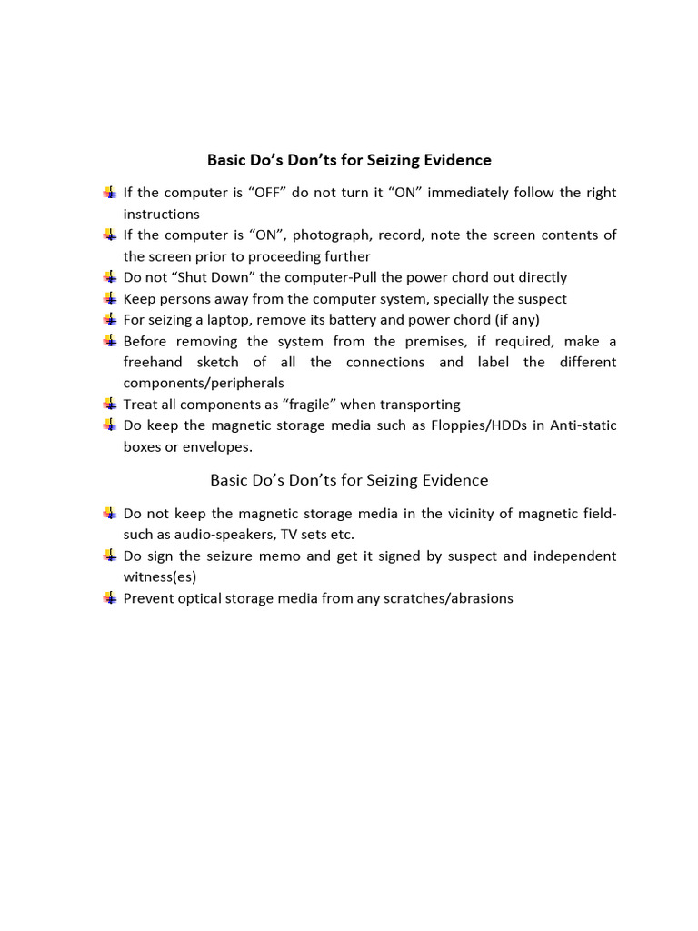 Standard Evidence Collection Guidelines Documents | PDF | Typewriter ...