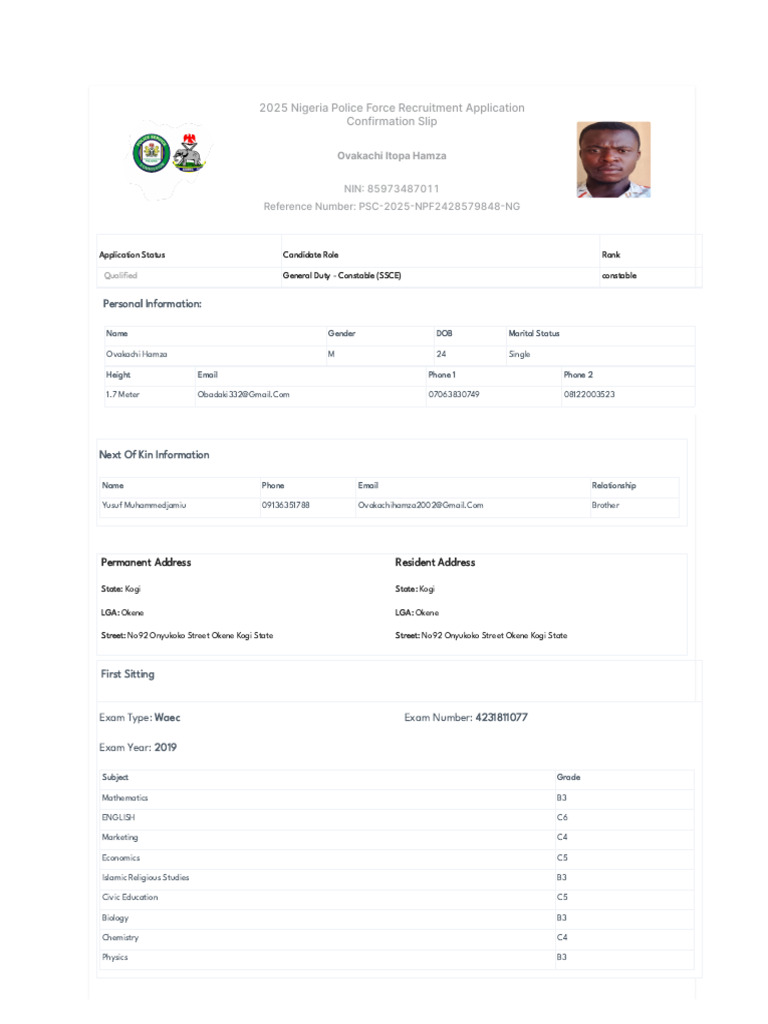 My Police Form | PDF