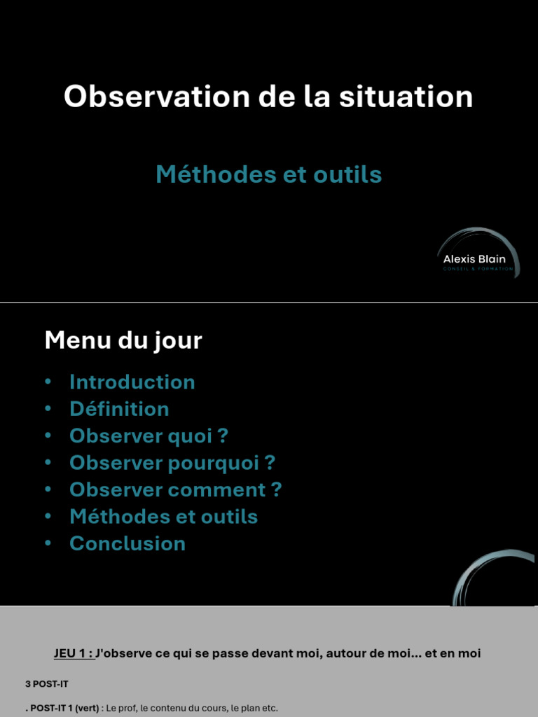 Observation de La Situation - Cours | PDF | Empathie | Sciences ...