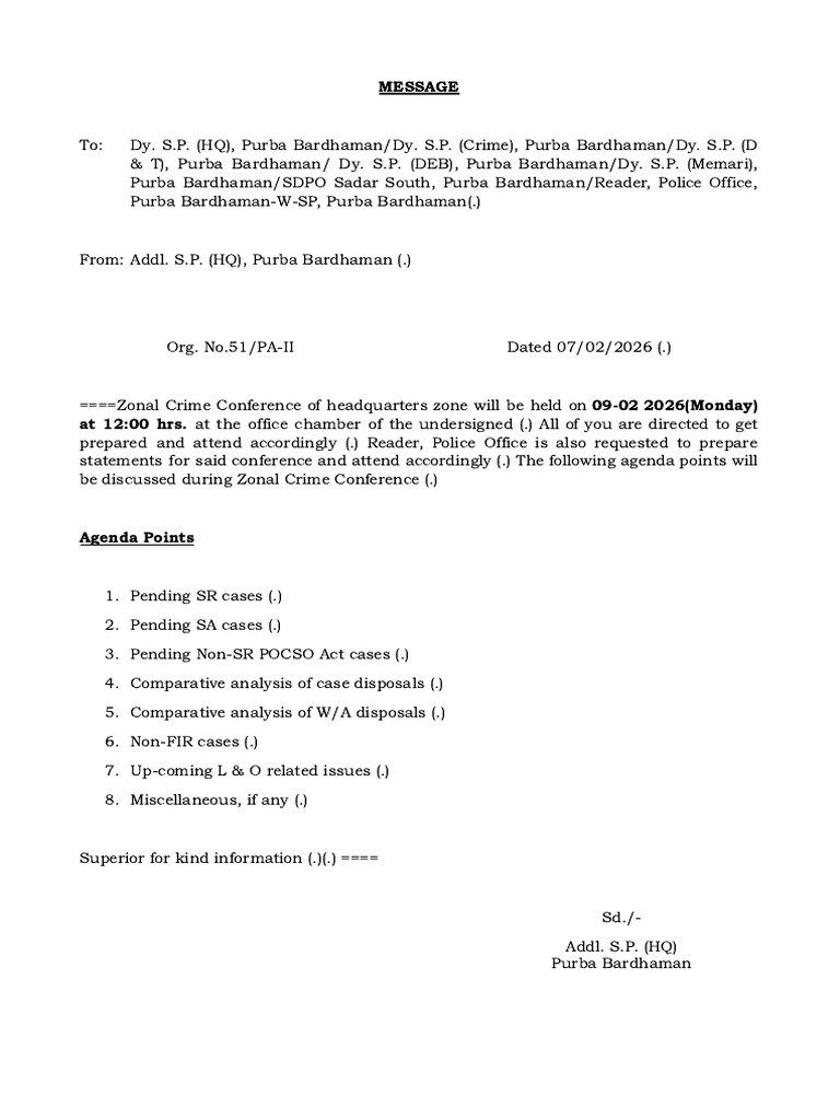 Zonal Crime Conference | PDF