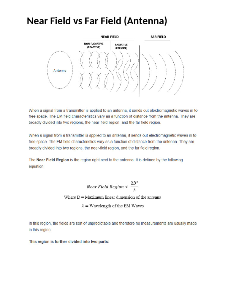 Antenna Concept - Near Field Vs Far Field | PDF