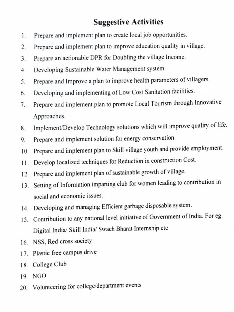 AICTE Activities List | PDF