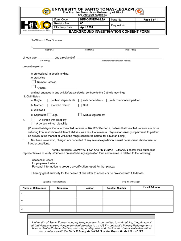 Controlled - Hrmo-Form-02.2a (Background Investigation Consent Form) (1 ...