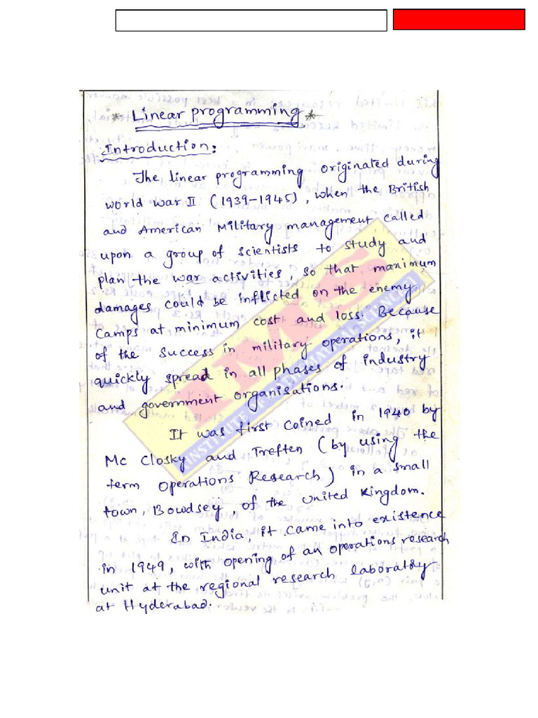 Sample Study Material From Liner Programming Set-I by Www.ims4maths.com ...