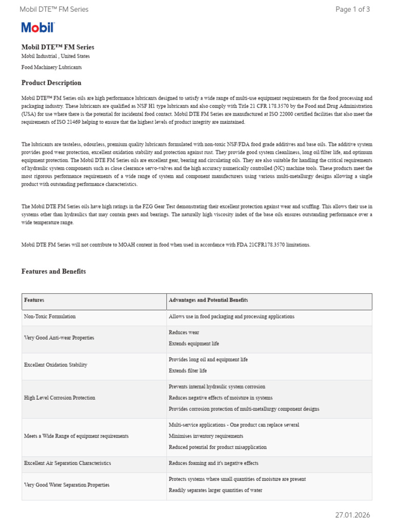 GL XX Mobil Dte FM Series | PDF | Lubricant | Corrosion