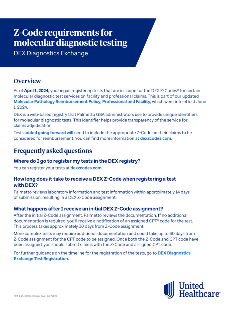 Z Codes Molecular Diagnostic Testing Commercial | PDF | National ...