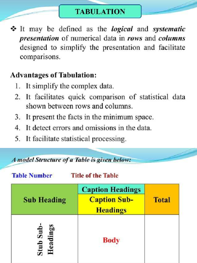 Basics of Tabulation | PDF
