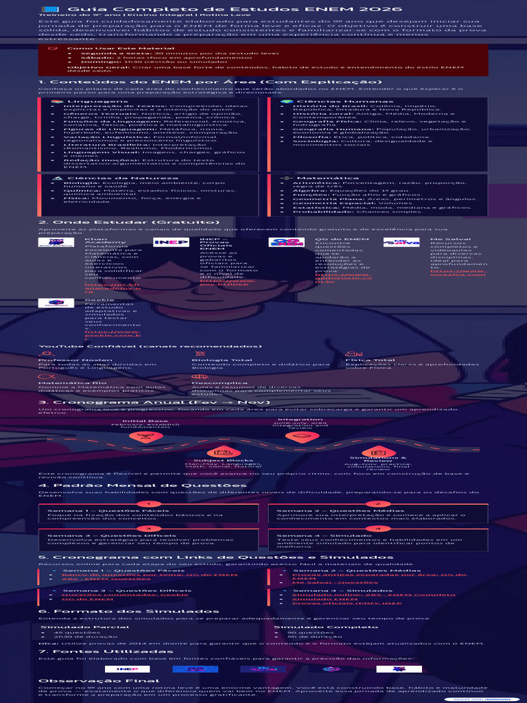 Guia Completo de Estudos ENEM 2026 | PDF | Matemática | Física