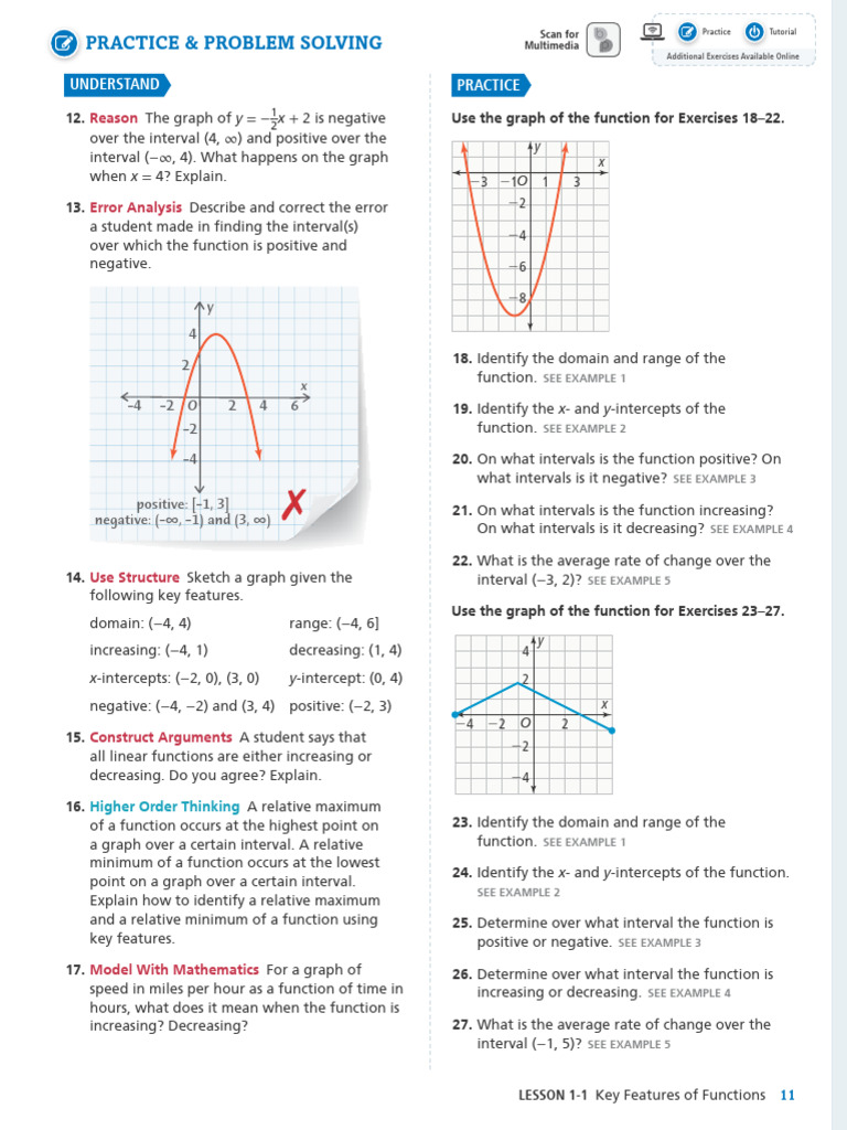 1.1 Practice and Problem Solving | PDF | Function (Mathematics ...