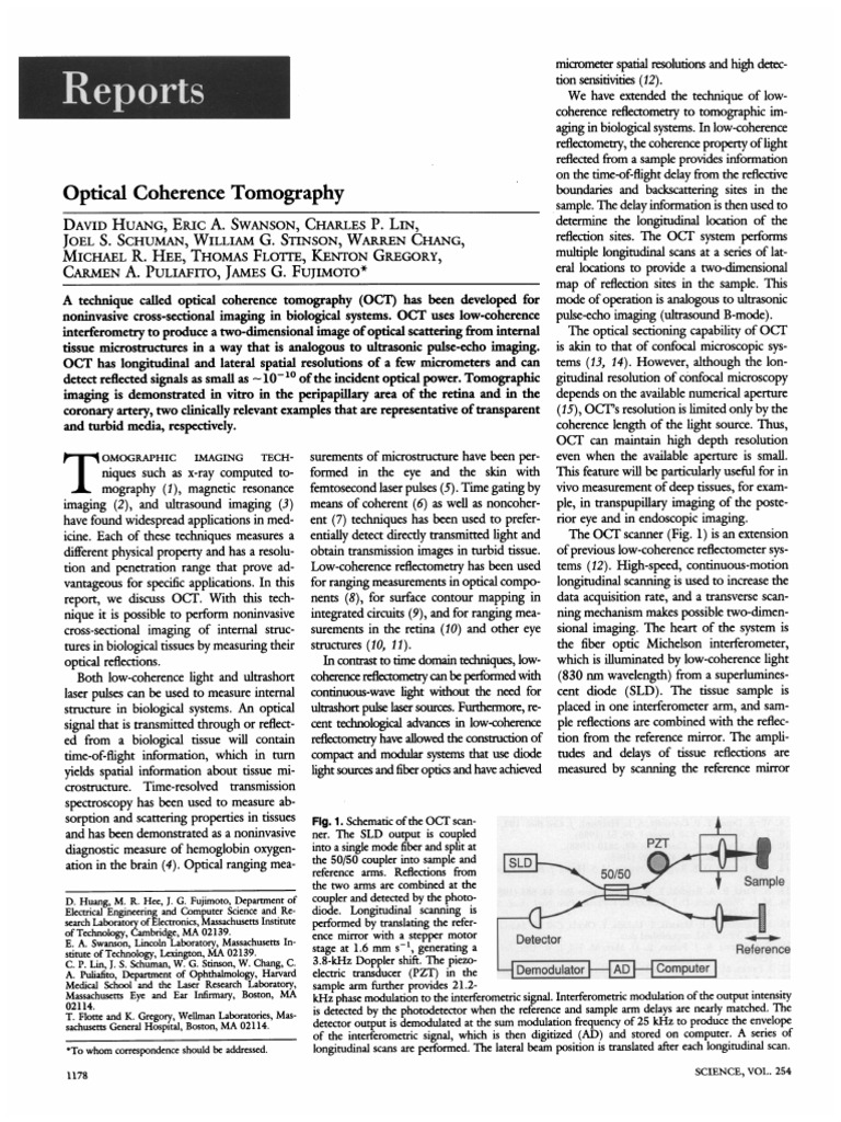OCT Tutorial Huang | PDF | Interferometry | Retina
