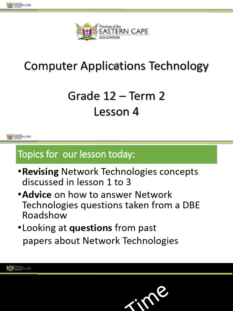GR 12 CAT Network Technologies Lesson 4 | PDF | Internet Access | Internet