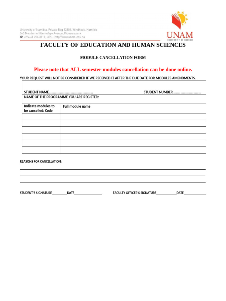 Cancellation Form | PDF