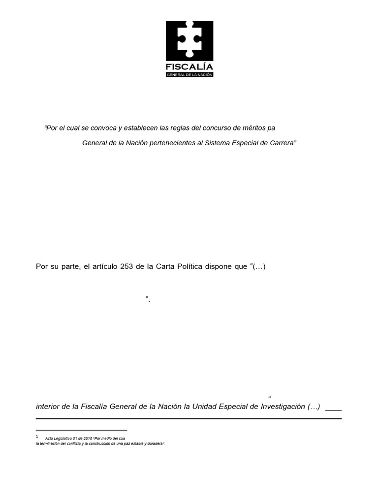 Acuerdo 001 de 2025 Concurso de Meritos FGN 2024 | PDF | Fiscal ...