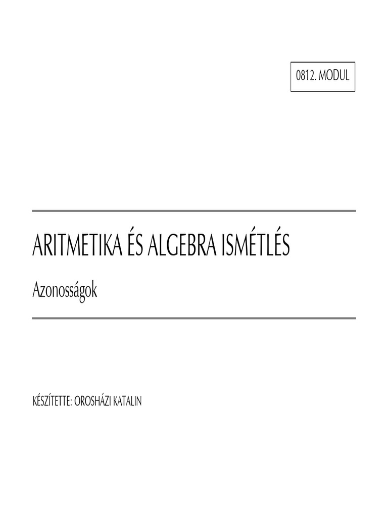 Hatványozás AMAT 0812 Tanár | PDF