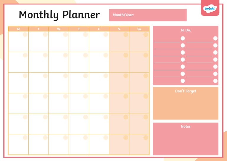 Monthly Planner | PDF