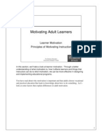 Motivating Adult Learners: Learner Motivation Principles of Motivating Instruction