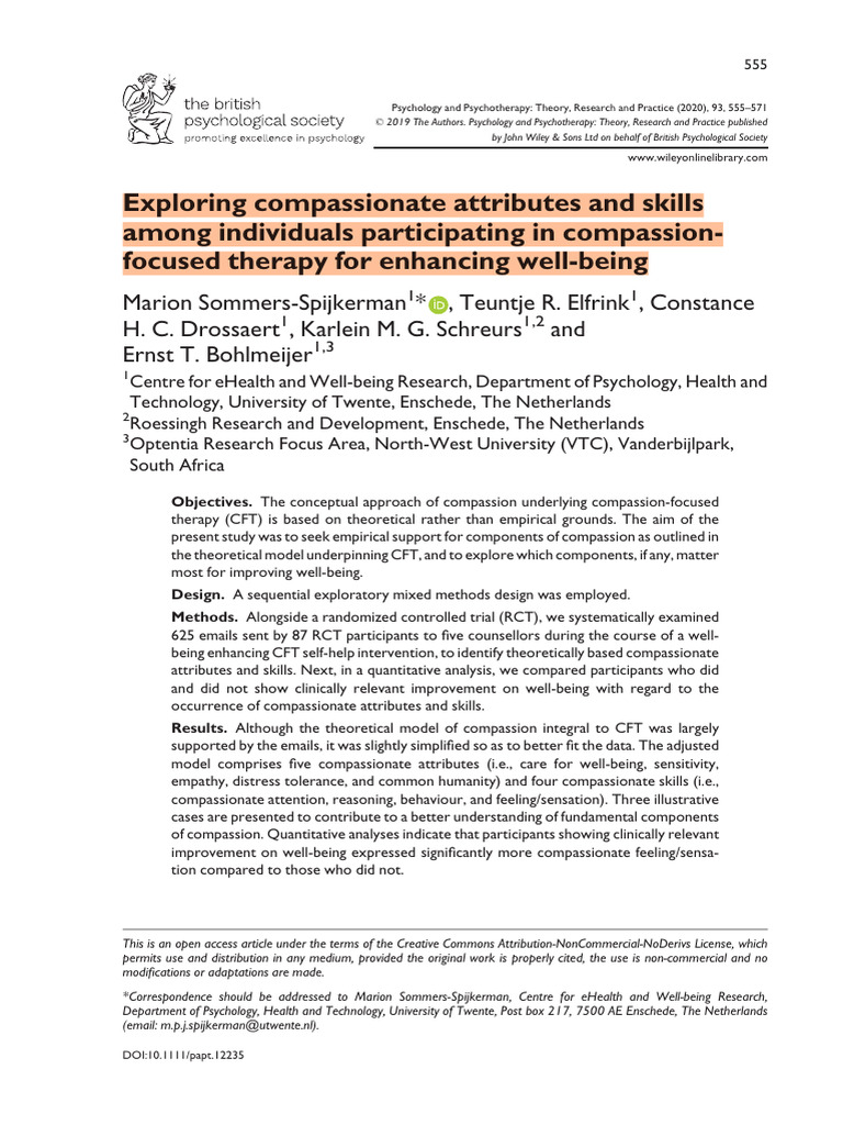 Exploring Compassionate Attributes with CFT | PDF | Compassion | Well Being