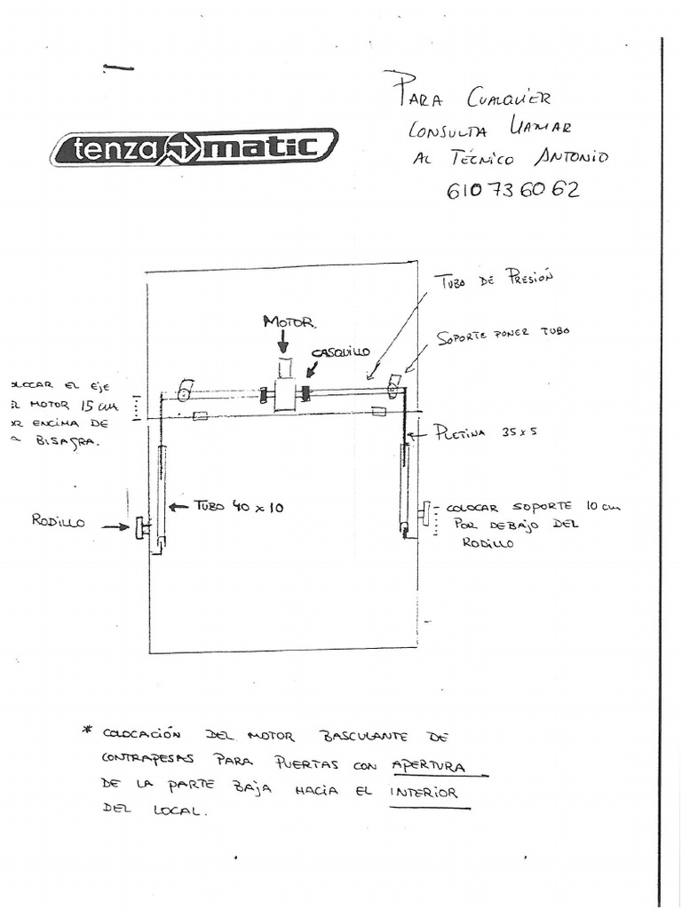 Esquema Montaje Basculante Contrapesas Apertura Interior PDF