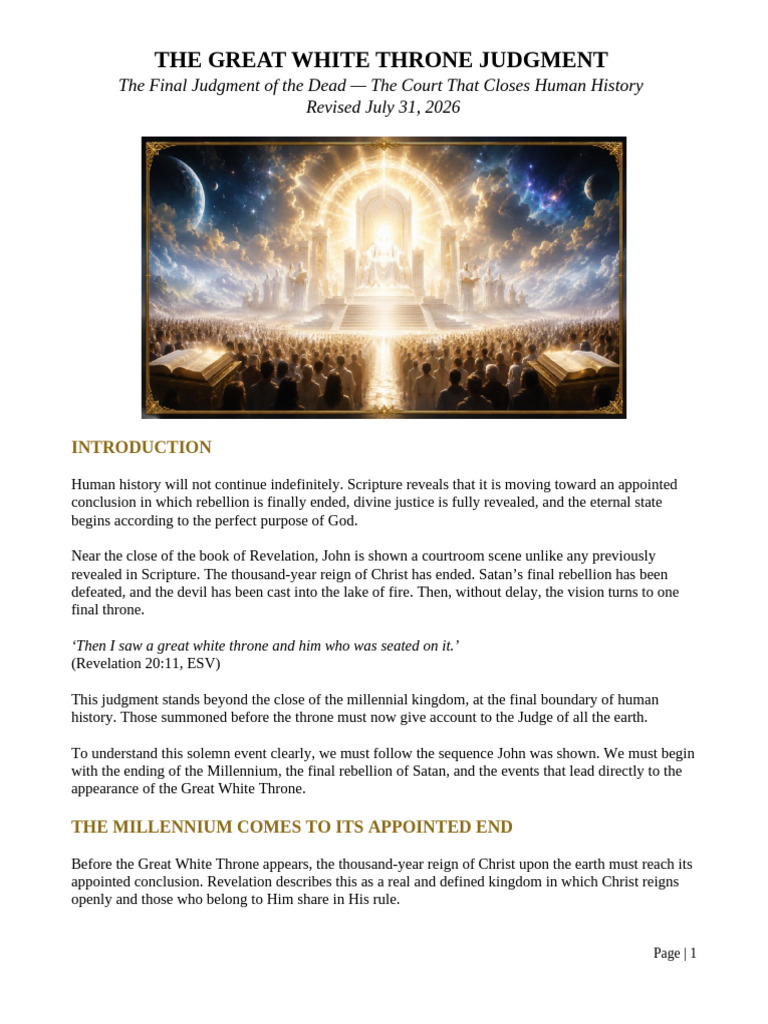 The Great White Throne Judgment | PDF | Last Judgment | Eternal Life ...
