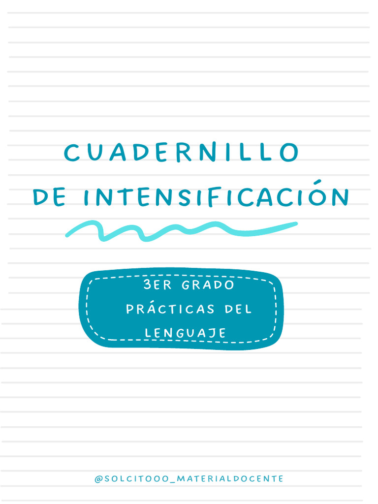 Cuadernillo 3ero, Prácticas Del Lenguaje | PDF