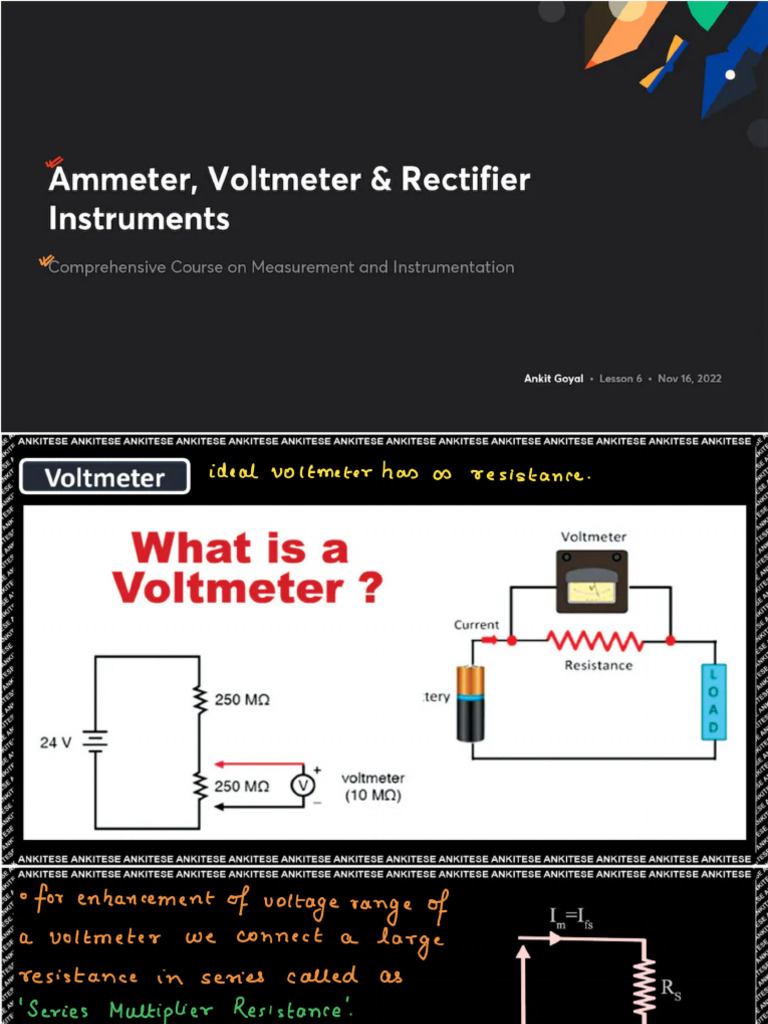 Ammeter Voltmeter Rectifier Instruments With Anno | PDF