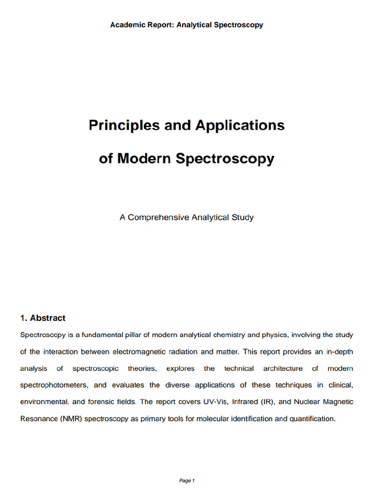 Spectroscopy Report 5 Pages | PDF