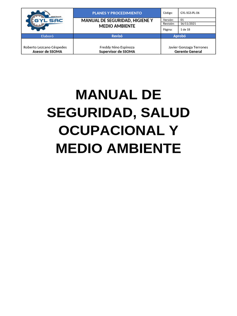 Manual SSOMA | PDF | Seguridad y salud ocupacional | Valores