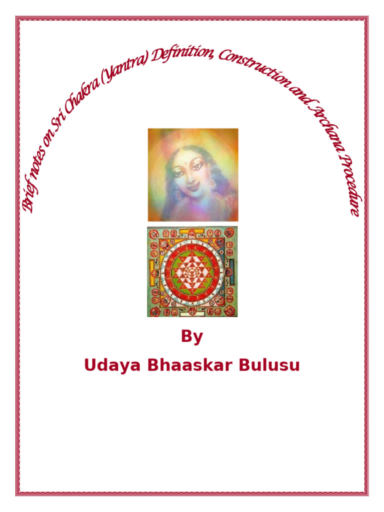 Brief Notes On Sri Chakra Yantra Definition Construction (Do Later) | PDF