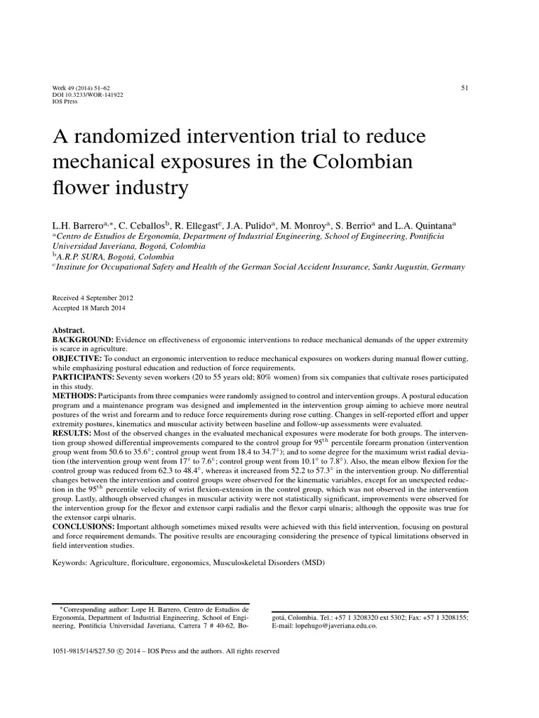 A Randomized Intervention Trial To Reduce | PDF | Anatomical Terms Of ...