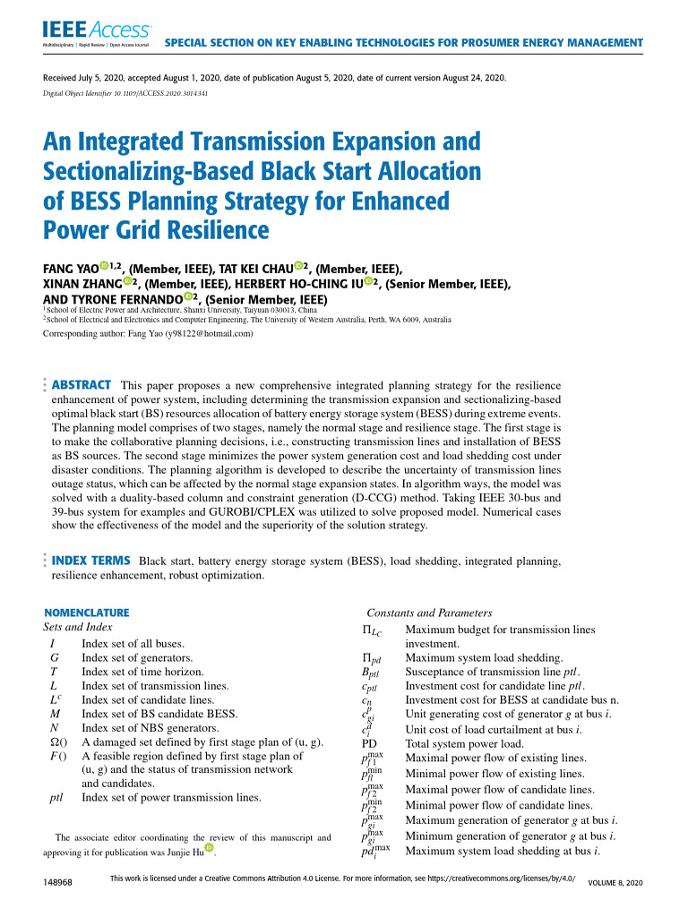 64 an Integrated Transmission Expansion and Sectionalizing-Based Black ...