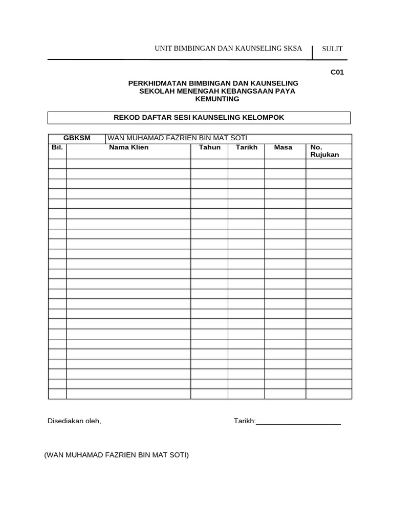 Rekod Daftar Dan Analisis Rekod Kes | PDF