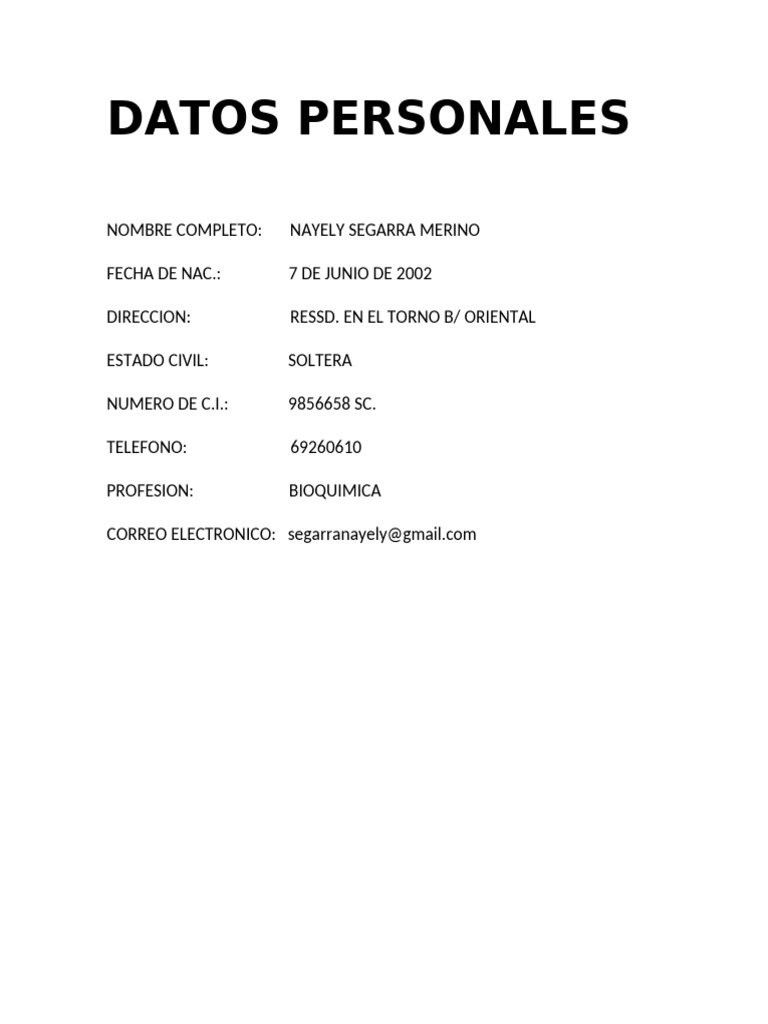 Datos Personale1 | PDF