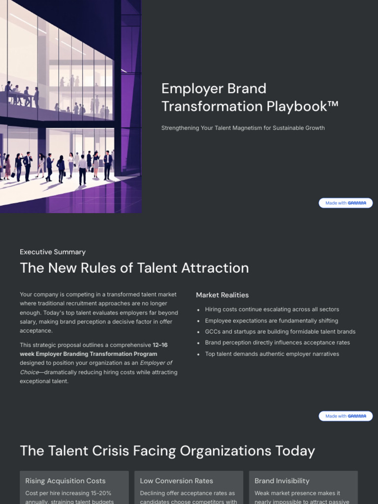 Employer Brand Transformation Playbooktm | PDF | Brand | Recruitment