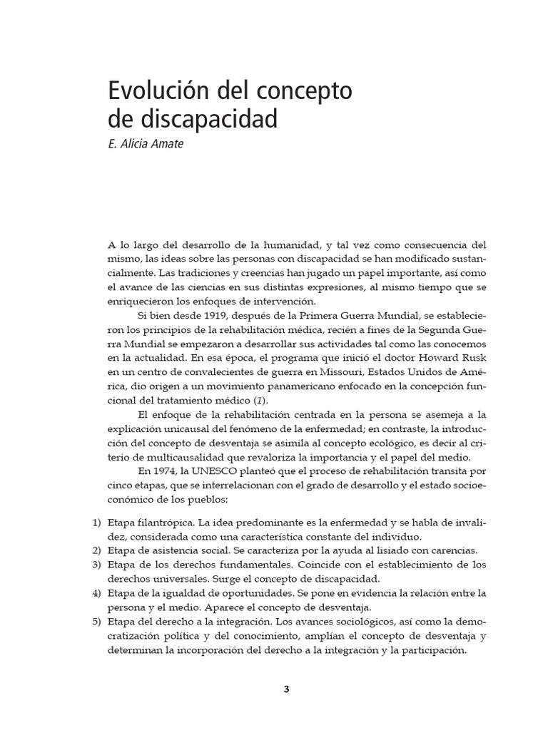 Evolucion Del Concepto de Discapacidad A Amate | PDF | Invalidez ...