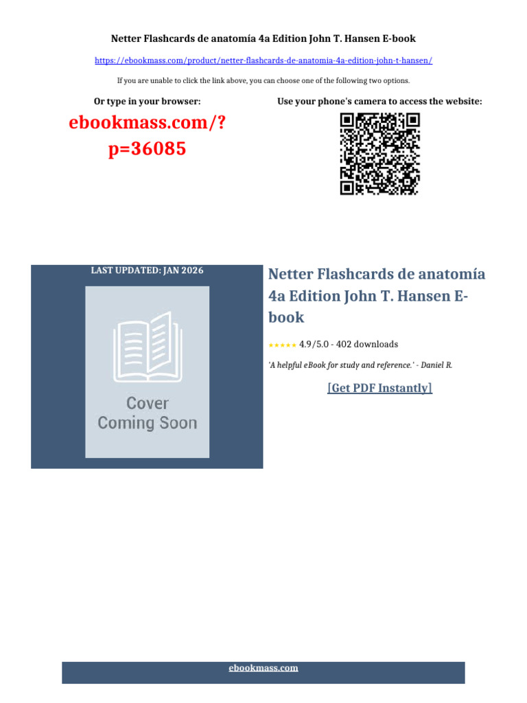 Netter Flashcards de Anatomía 4a Edition John T. Hansen Ebook Full ...