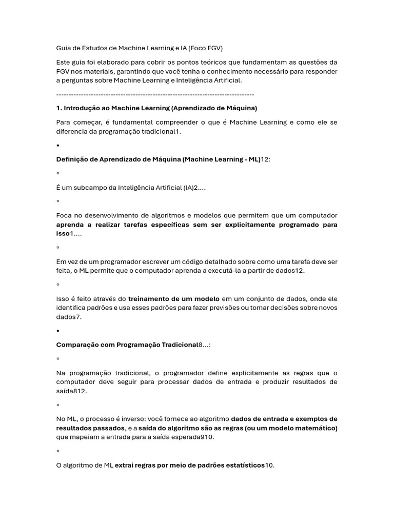 Guia de Estudos de Machine Learning e IA | PDF | Aprendizado de máquina ...