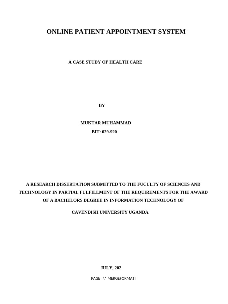 An Online Patient Appointment System 1 | PDF | Sampling (Statistics ...