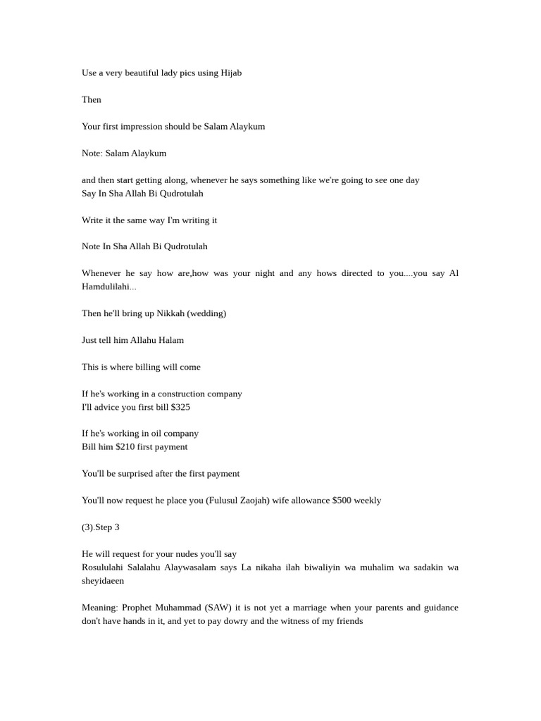 Arab Dating Format | PDF