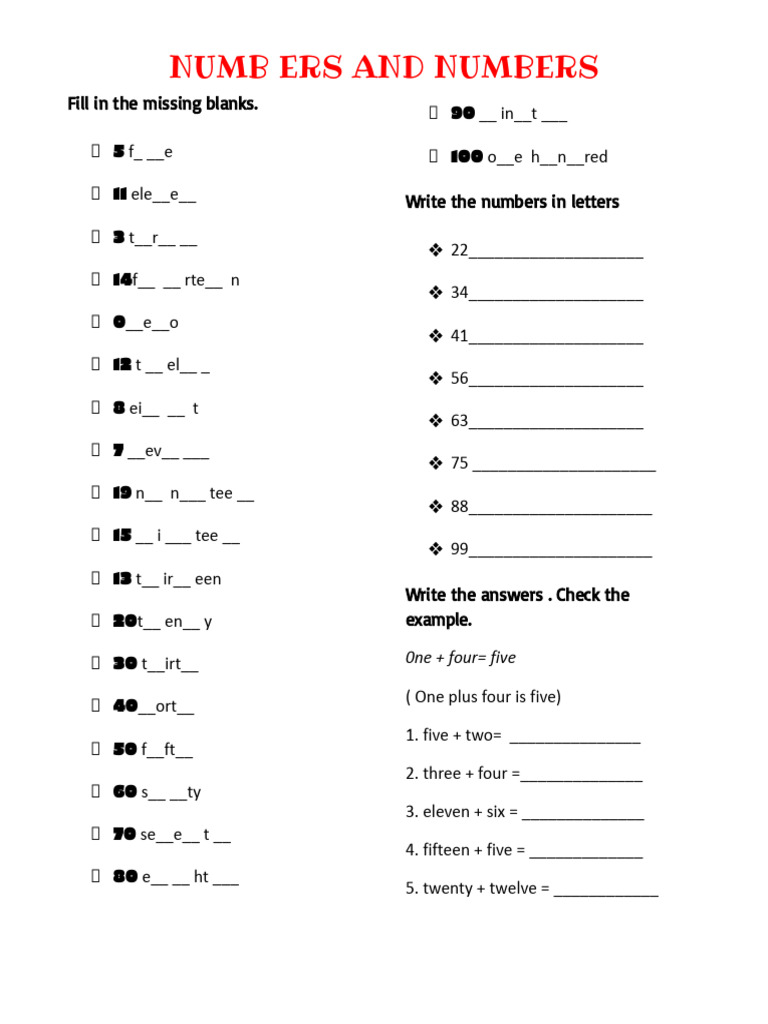 1) Numbers | PDF