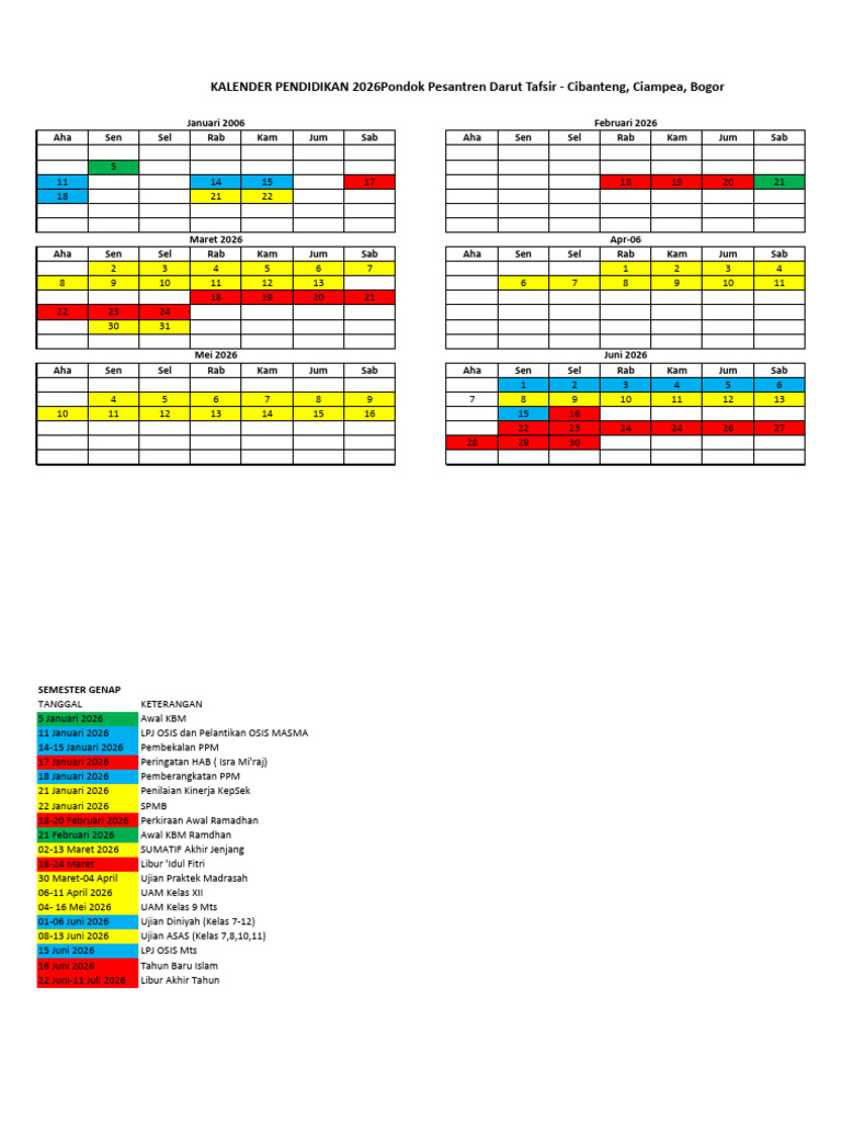 Kalender Full Template Like Image | PDF