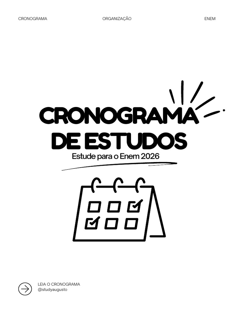 2026 Cronograma de Estudos para o Enem 2026-3 | PDF